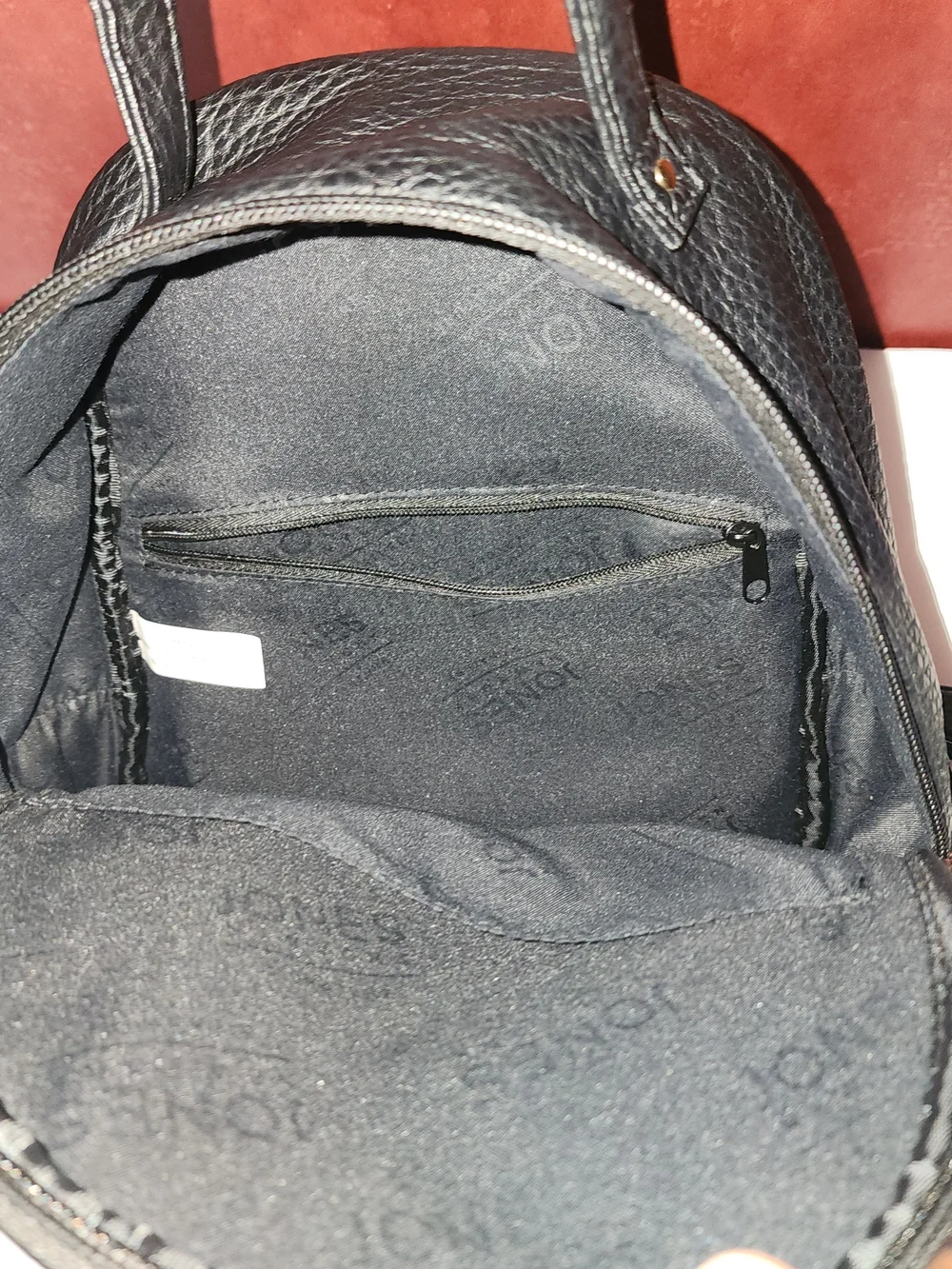 Jones New York Black Mini Backpack with Gold Accent